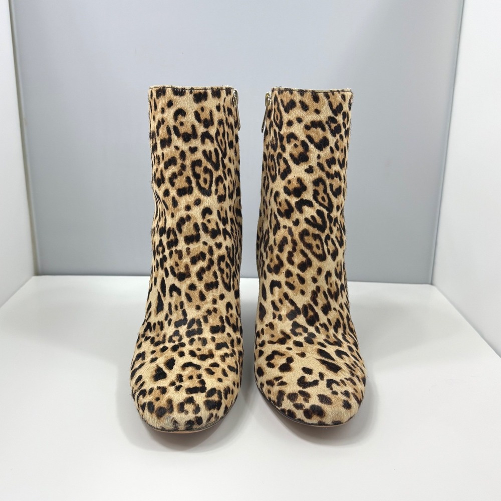 Sam Edelman Corra Leopard Calf Hair Ankle Boots Block Heel Sz 9 Mob Wife‎ Chic - Picture 3 of 10